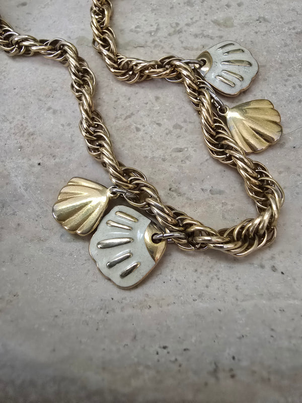 Givenchy Vintage Gold Shell Charm Necklace