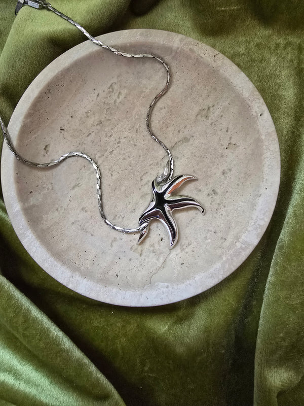 Givenchy Vintage Silver Starfish Pendant Necklace