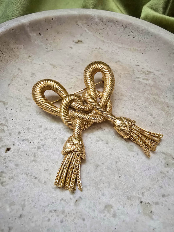 Vintage Sonia Rykiel Gold Knot Brooch