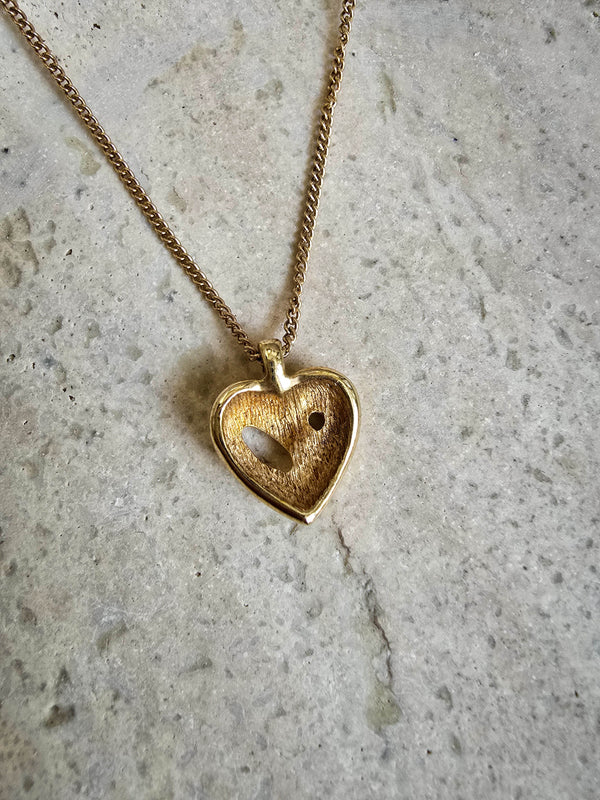 Vintage Christian Dior Heart Jewelry Set – Necklace & Clip-On Earrings