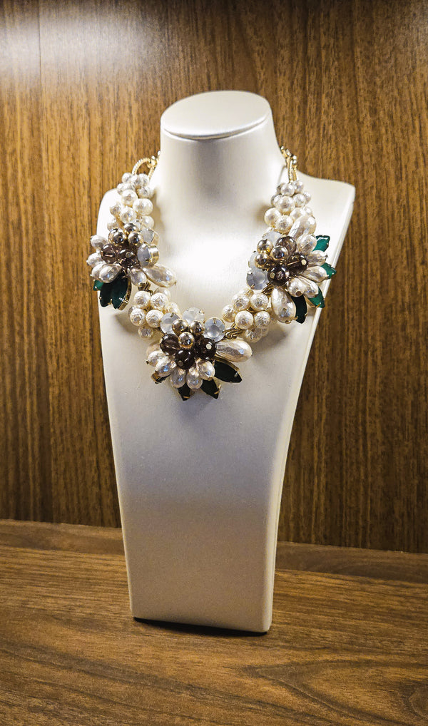 Lanvin Vintage Beaded Floral Necklace