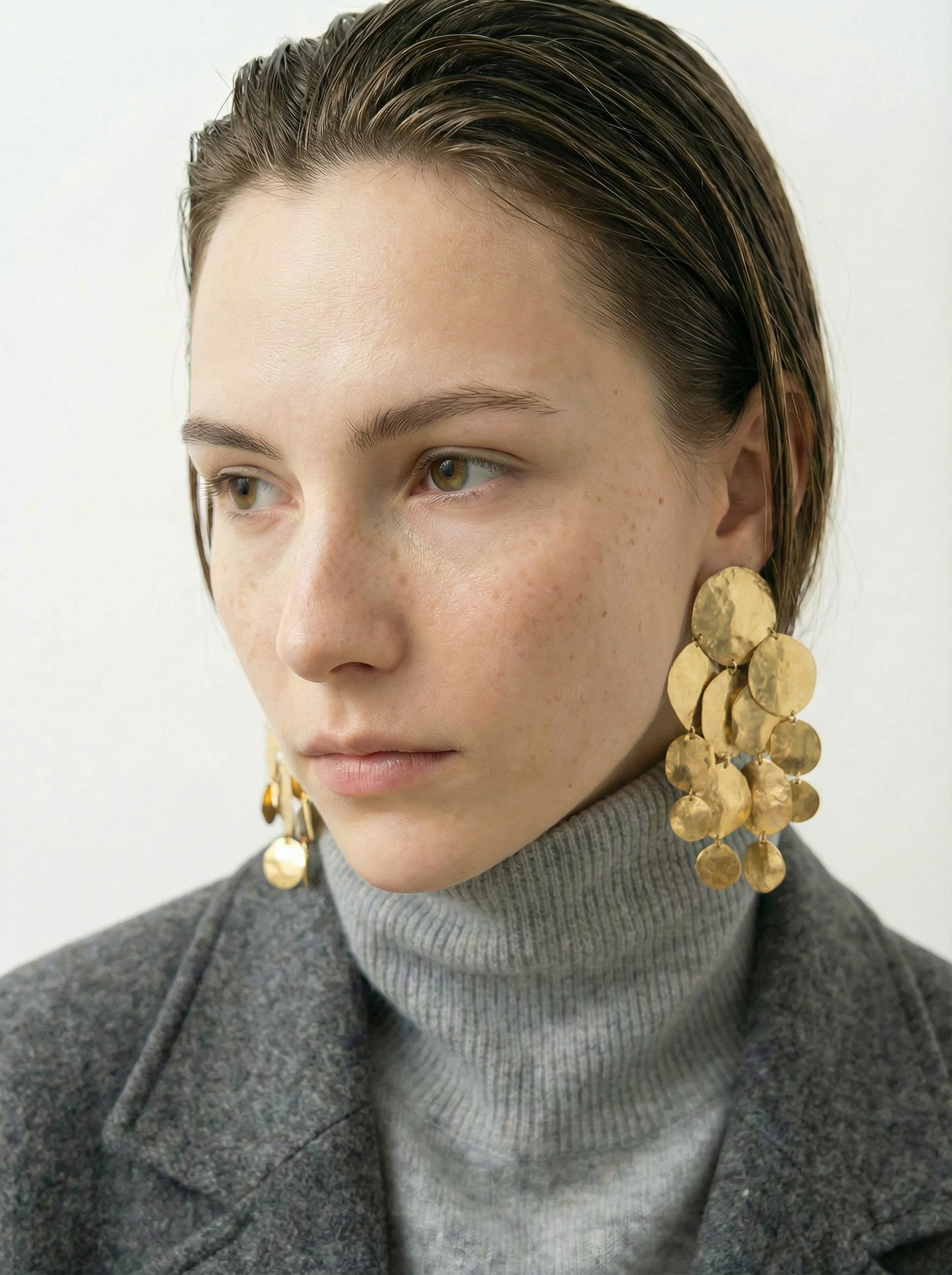 Boucles D'oreilles Créoles Plaquées Or - Sonia Italy - Clips - Vintage