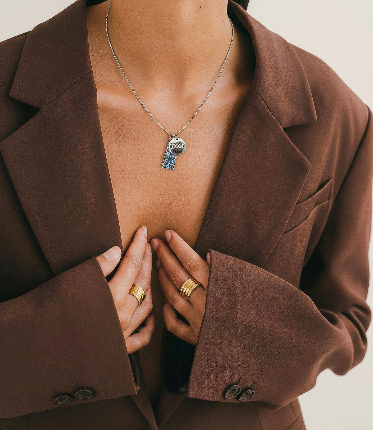 Dior Oblique Logo Necklace
