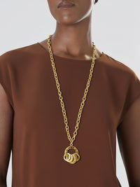 Celine Gold-Tone Sautoir Necklace With Rings
