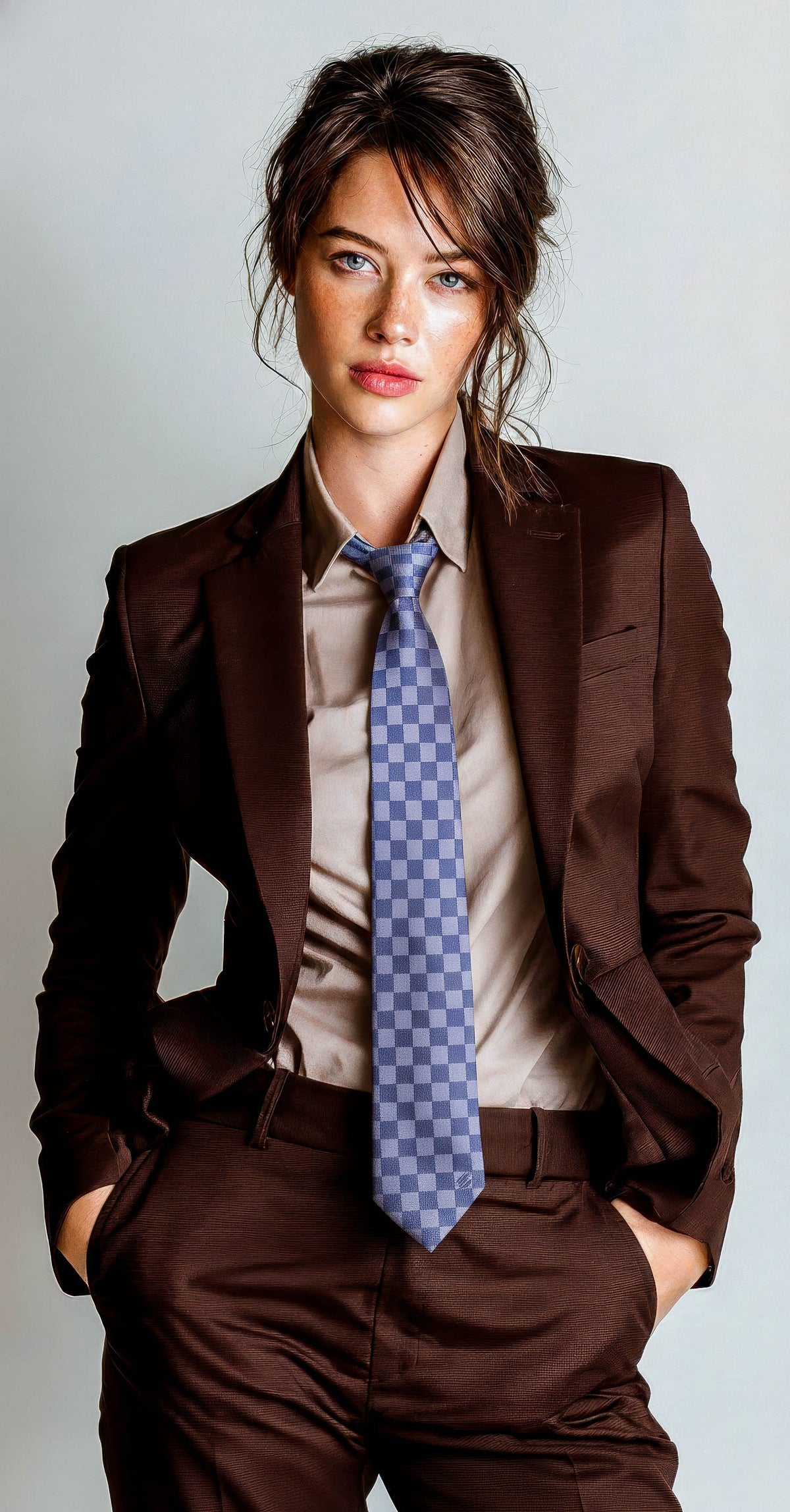 Louis Vuitton Silk Tie Light Blue Damier