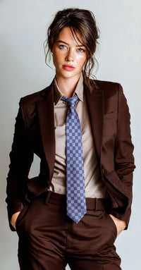 Louis Vuitton Silk Tie Light Blue Damier