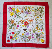 Foulard Gucci Vintage Flora Rouge