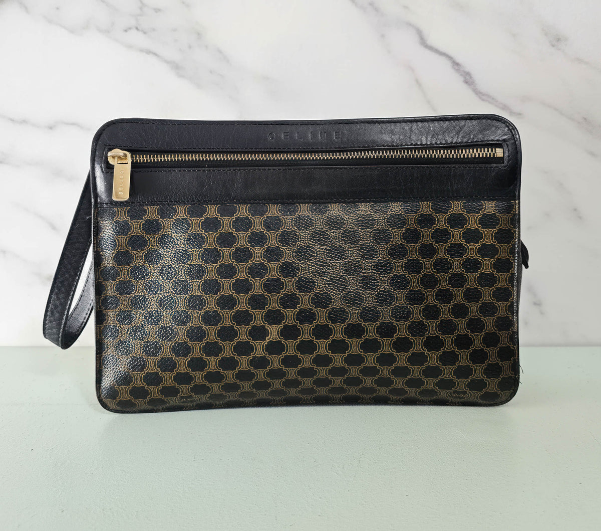 Celine Black Macadam Clutch Bag