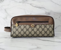 Gucci Toiletry Pouch GG Monogram Brown Canvas