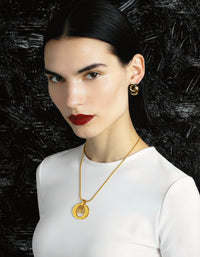 Collier Dior 2000 Vintage Minimaliste Plaqué Or avec Pendentif Anneau et Charms DIOR