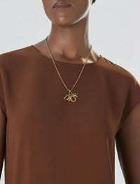 Dior Gold-Plated Necklace with CD Charm