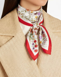 Foulard Gucci Vintage Flora Rouge