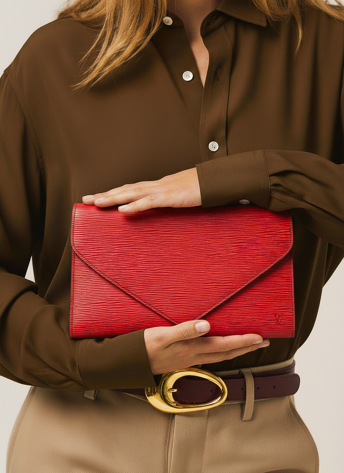 Louis Vuitton Vintage Art Deco Epi Leather Clutch