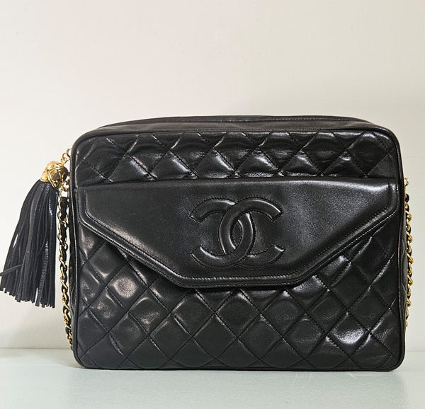 Sac photo Chanel vintage en cuir d'agneau matelassé (2013-2014)