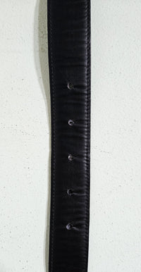 Celine Black Leather Belt horsecarriage buckle T.34