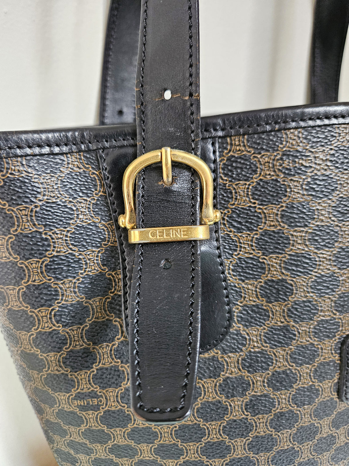 Celine Macadam Black Canvas Tote