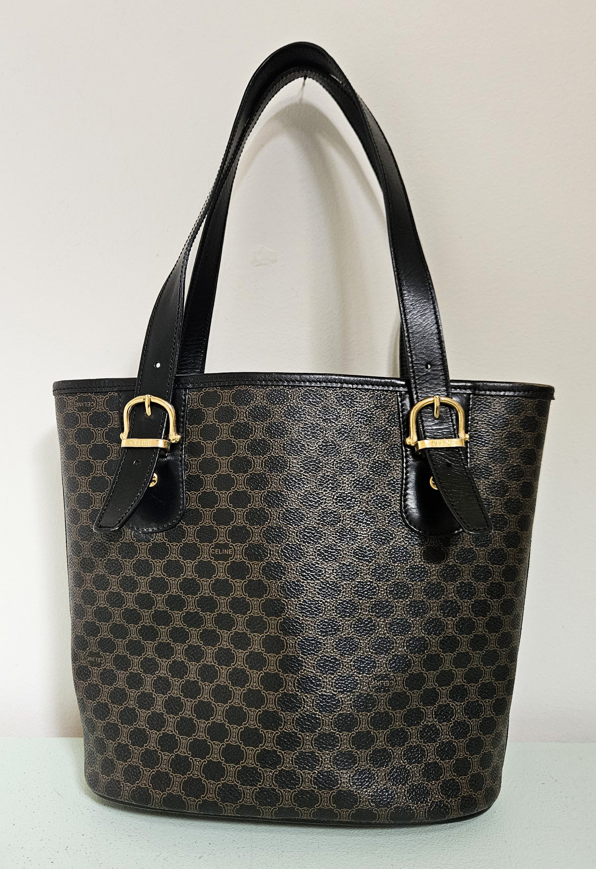 Celine Macadam Black Canvas Tote