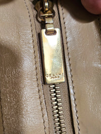 Celine Beige Tote Bag with Leather Trim