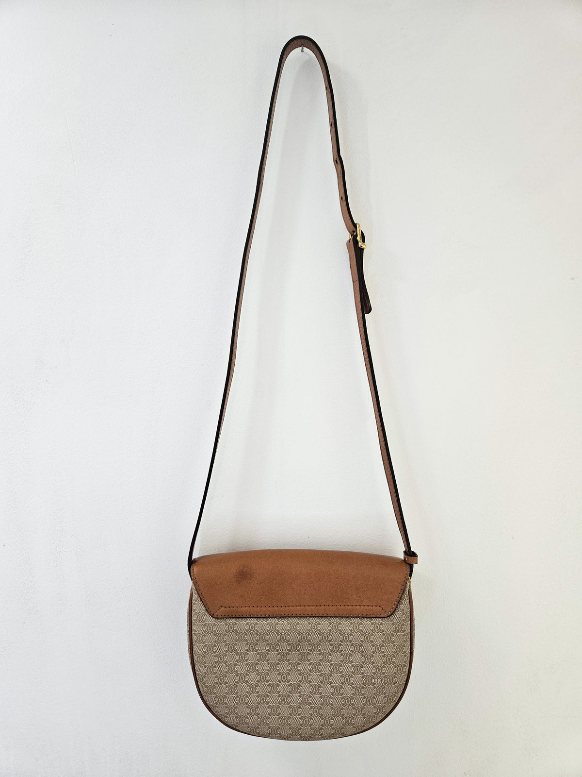 Celine Vintage Coated Canvas Crossbody Bag