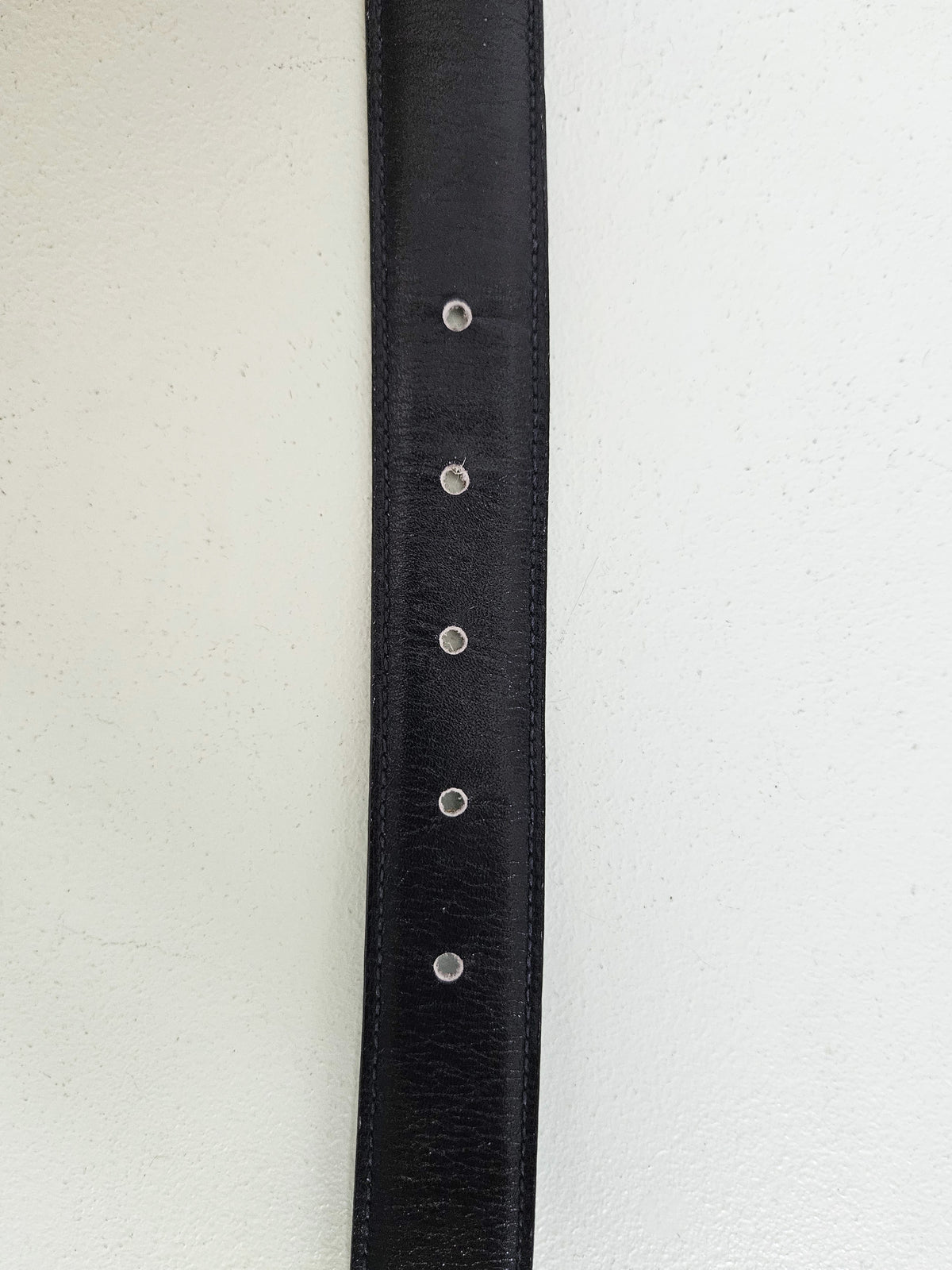 Celine Black Leather Belt horsecarriage buckle T.34