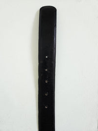 Celine Black Leather Belt horsecarriage buckle T.40