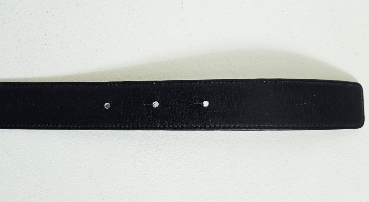 Dior Leather Belt with Gold Logo Buckle  T.36