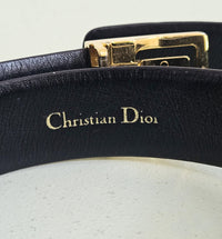 Dior Leather Belt with Gold Logo Buckle  T.36