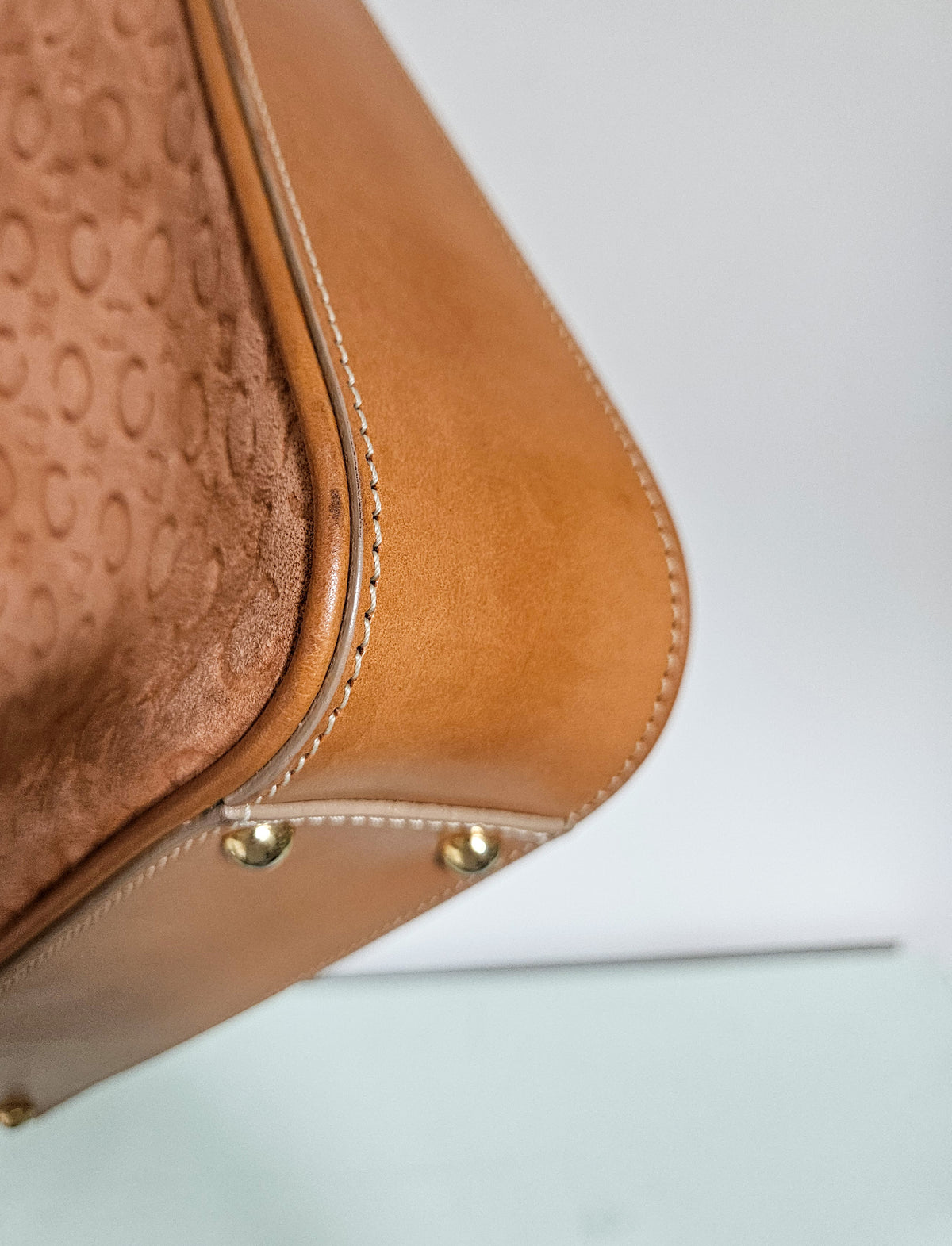 Celine Salmon Suede Shoulder Bag