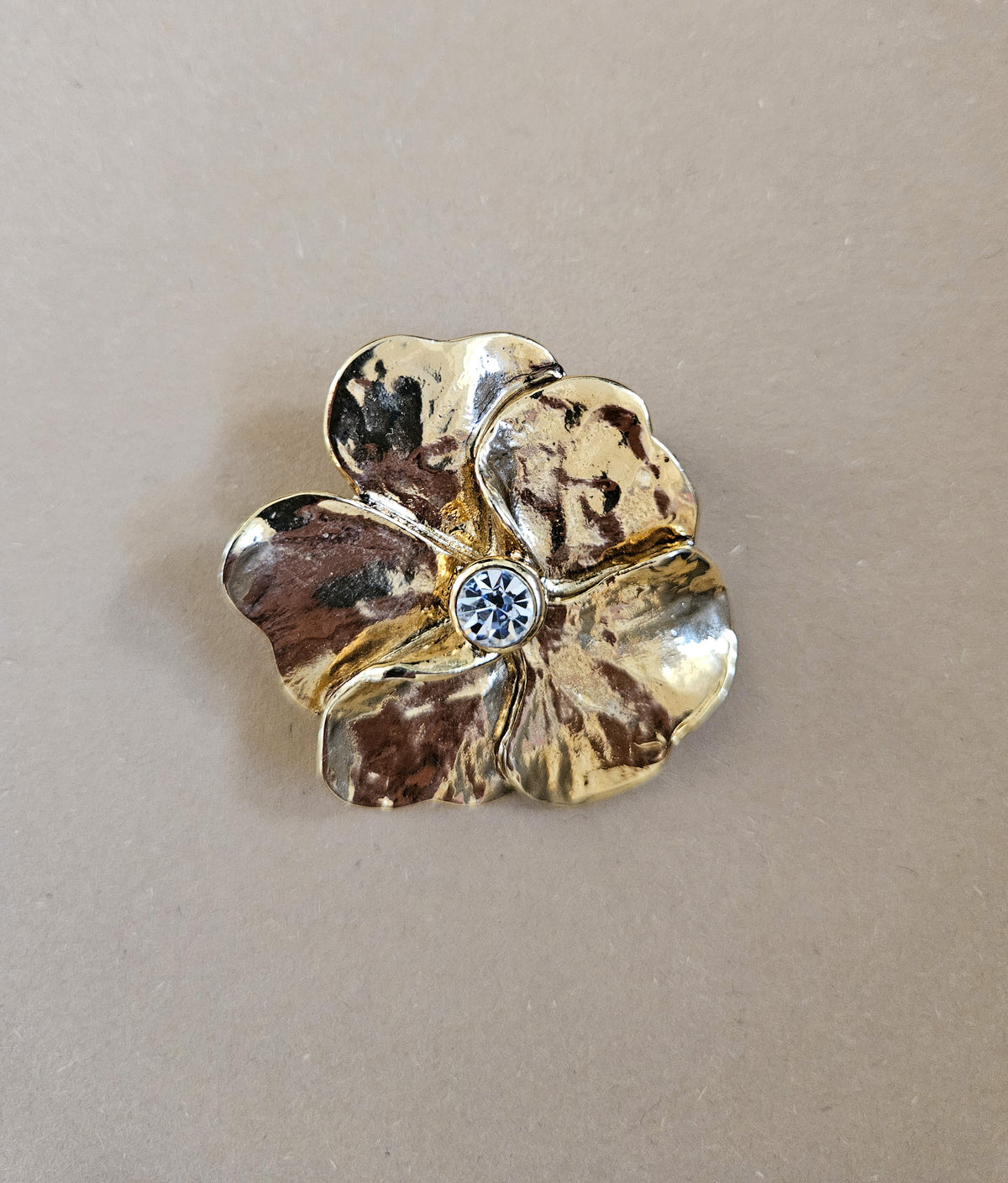 YSL Gold-Plated Flower Brooch