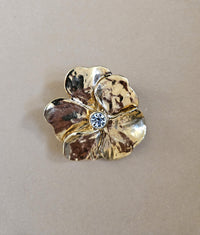 YSL Gold-Plated Flower Brooch
