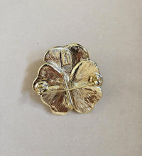 YSL Gold-Plated Flower Brooch
