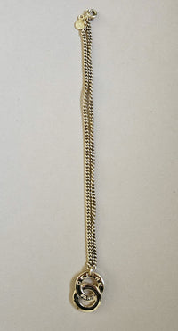 Vintage Céline Gold-Plated Double hoop Logo Necklace