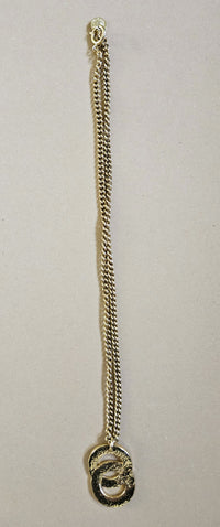 Vintage Céline Gold-Plated Double hoop Logo Necklace