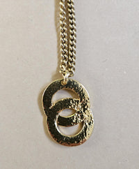 Vintage Céline Gold-Plated Double hoop Logo Necklace