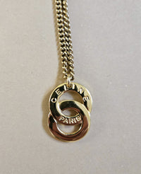 Vintage Céline Gold-Plated Double hoop Logo Necklace