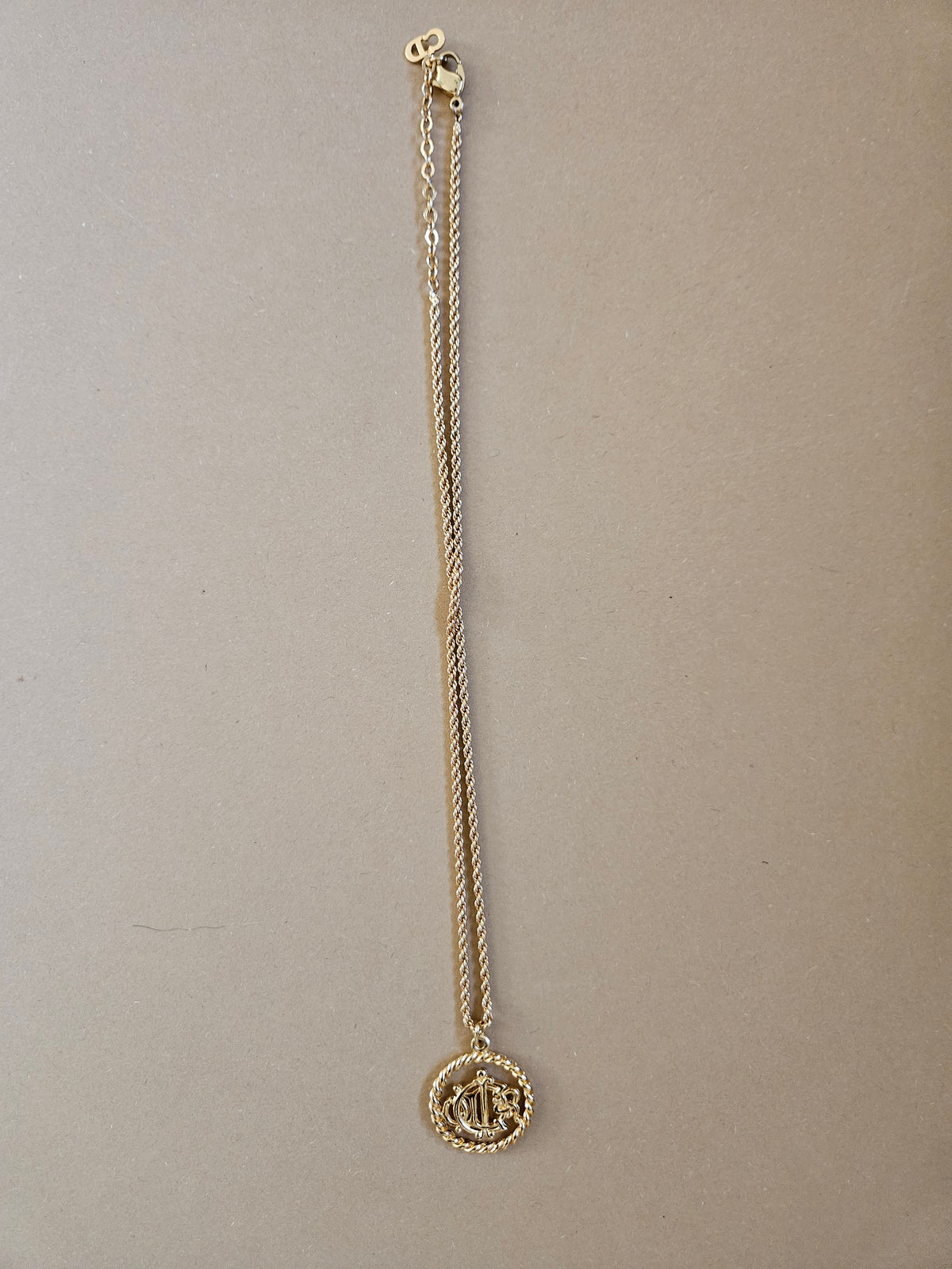 Dior Gold-Plated Logo Necklace
