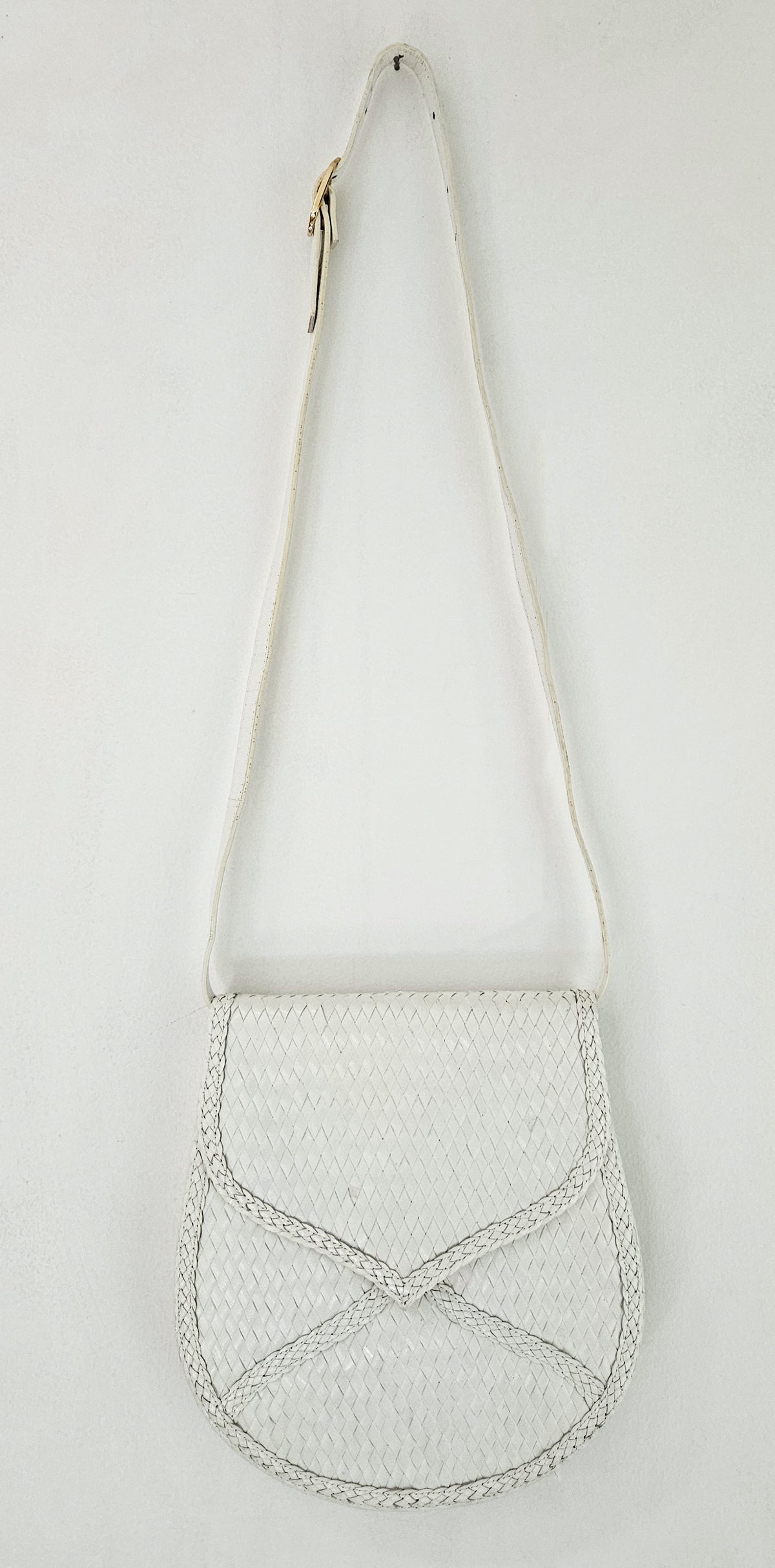 Yves Saint Laurent Vintage White Woven Leather Bag
