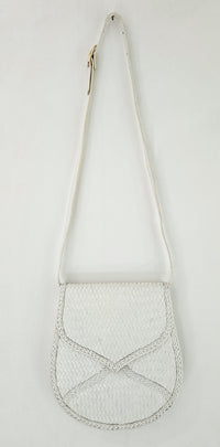 Yves Saint Laurent Vintage White Woven Leather Bag