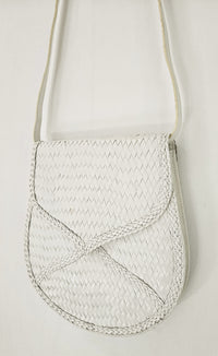 Yves Saint Laurent Vintage White Woven Leather Bag