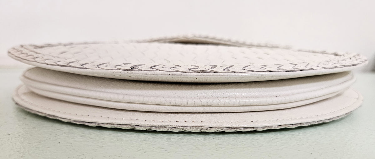Yves Saint Laurent Vintage White Woven Leather Bag