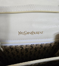 Yves Saint Laurent Vintage White Woven Leather Bag