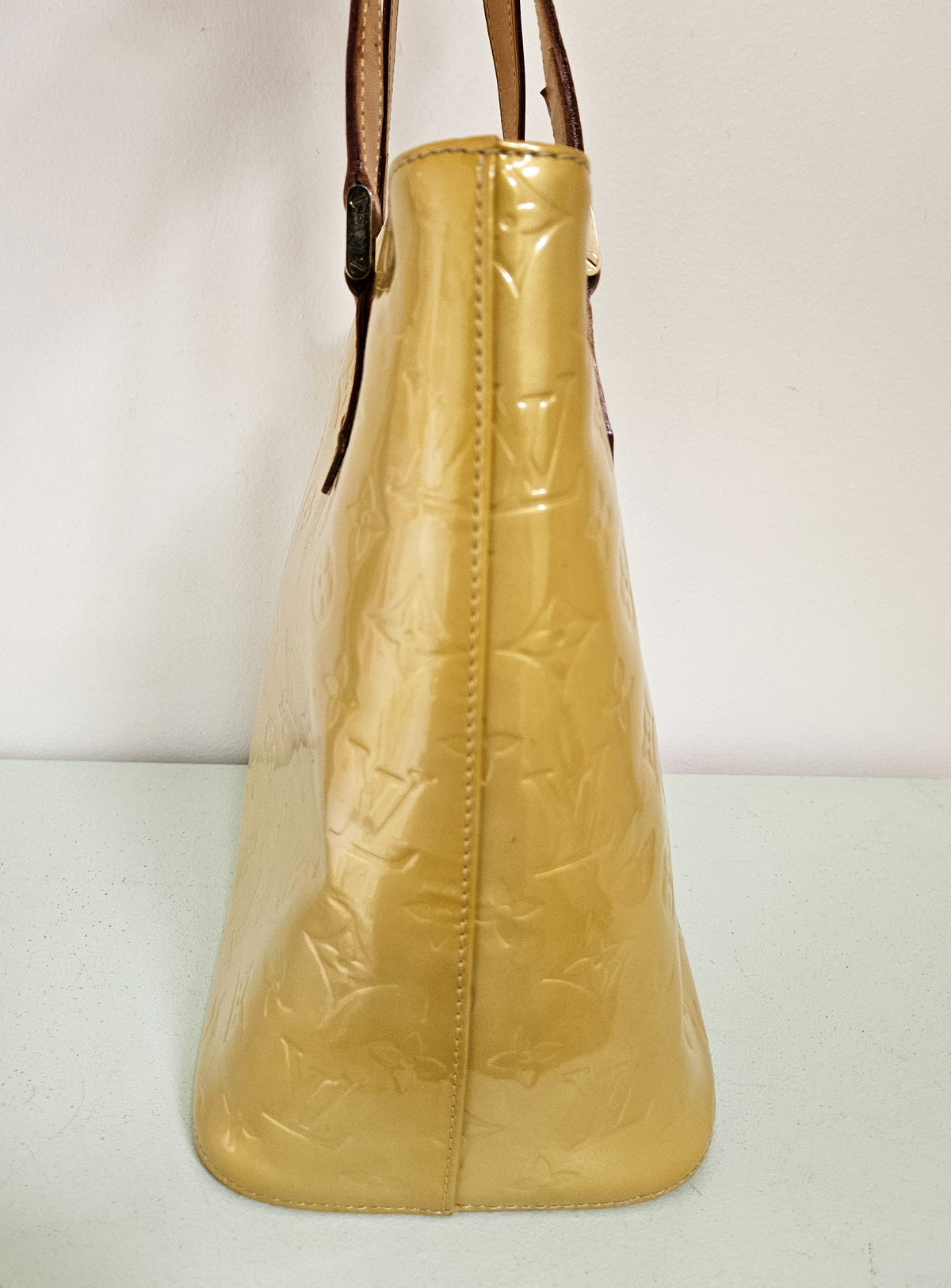 Louis Vuitton Houston Yellow Patent Leather Bag