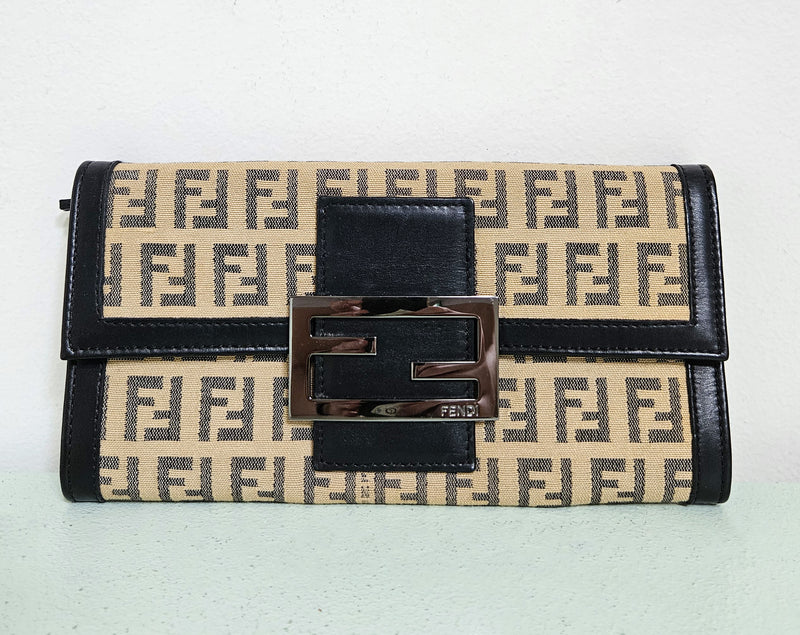 Portefeuille gros-grain monogrammé Fendi Zucca