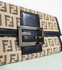 Portefeuille gros-grain monogrammé Fendi Zucca