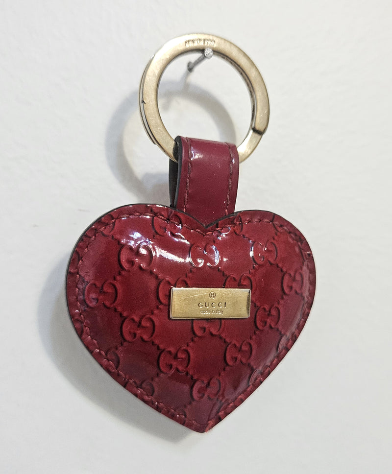 Gucci Heart-Shaped Keychain in Patent Leather