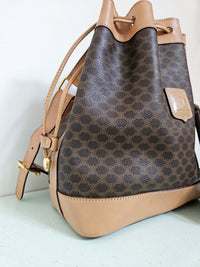 Celine Vintage Macadam Coated Canvas Bucket Bag with Wallet