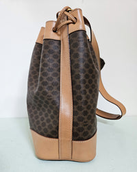 Celine Vintage Macadam Coated Canvas Bucket Bag with Wallet