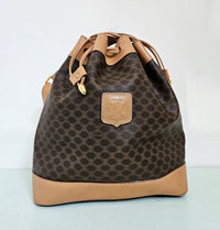 Celine Vintage Macadam Coated Canvas Bucket Bag with Wallet