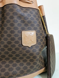 Celine Vintage Macadam Coated Canvas Bucket Bag with Wallet
