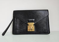 Vintage Louis Vuitton Black Epi Leather Pochette